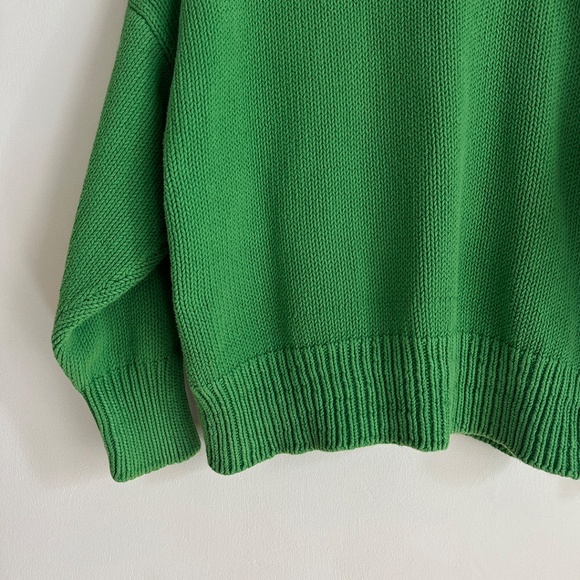 babaà no 16 cotton cardigan boxy sweater fern green babaa no16 22 one size O/S - Picture 11 of 14